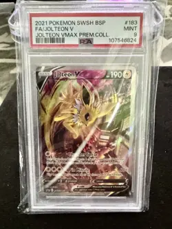 2021 POKEMON SWSH BLACK STAR PROMO #183 FULL ART/JOLTEON V PSA 9 PREMIUM COLL. - Image 1