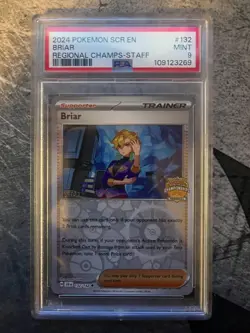 2024 Pokemon SCR EN Briar Regional Champs-Staff PSA 9 - Image 1