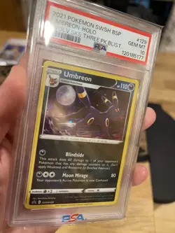 Pokemon SWSH Umbreon 129 SWSH129 Evolving Skies 3 Pack Blister PSA 10 GEM MINT - Image 3