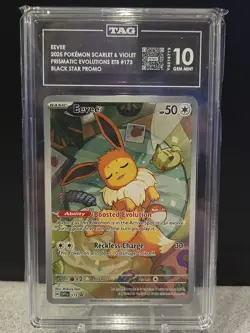 Pokemon Eevee #173 Prismatic Evolutions ETB SV Black Star Promo Tag 10 Gem Mint - Image 1
