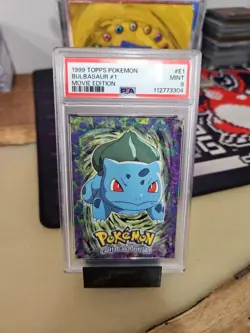 1999 Topps Pokemon Movie Edition Bulbasaur #1 E1 Holo Foil PSA 9 Mint - Image 1