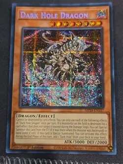 Yugioh! 1x Dark Hole Dragon MP24-EN117 Prismatic Secret Rare 1st Ed NM - Image 1
