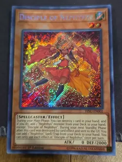 Yugioh Disciple of Nephthys HISU-EN002 Secret Rare 1st Ed NM - Image 1