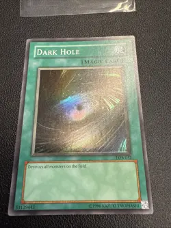 Dark Hole LOB-052 Super Rare Yogioh Magic Card NM - Image 1