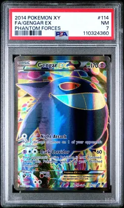 Pokemon Gengar-EX TCG Full Art Ultra Rare Card Phantom Forces 114/119 Holo PSA 7 - Image 1