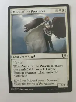 MTG Magic The Gathering Card Voice of the Provinces Creature Angel White Avacyn - Image 1