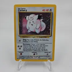 Pokemon TCG Clefairy Base Set Holo Unlimited Rare Card 5/102 - Image 1