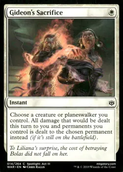 Gideon's Sacrifice 014/264 War of the Spark MTG Magic the Gathering card - Image 1