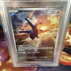 Latios 203/191 Illustration Rare 2024 Surging Sparks Pokemon Card PSA 9 MINT - Image 2