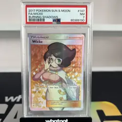 Wicke Full Art 147/147 Psa 7 Burning Shadows [NM] Pokemon FA Sun & Moon SM 2017 - Image 1