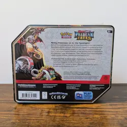 Paldean Fates Tin Iron Treads EX - NEW AND SEALED - 5 Booster Packs Pokemon TCG - Image 2