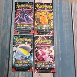 4X Pokemon Destinos De Paldea Espanol / Spanish Booster Pack Art Set Escar y Pur - Image 1
