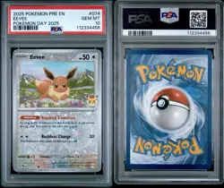 Eevee Prismatic Evolutions 074/131 Holo Pokemon Day 2025 Stamped Promo PSA 10 - Image 1
