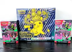 Pokemon ETB SURGING SPARKS ELITE TRAINER BOX + 2 SHROUDED FABLE BUNDLE Sealed - Image 1