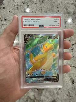 POKEMON 2022 GO DRAGONITE Full Art V #076 PSA 9 Mint RARE 2 - Image 1