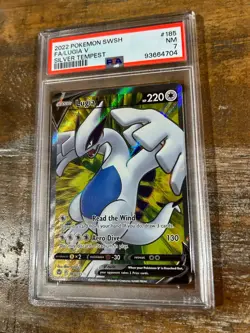POKEMON 2022 SWSH Silver Tempest Full Art LUGIA V #185 PSA 7 Near Mint RARE - Image 1