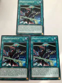 Yugioh Onomatopickup LED6-EN037 Rare NM x3 Play Set - Image 1