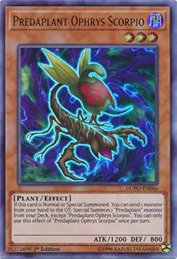Yugioh 3x Predaplant Orphrys Scorpio x3 DUPO-EN066 Ultra Rare 1st Ed NM/M - Image 1