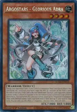 x1 Argostars - Glorious Adra - SUDA-EN010 - Secret Rare - 1st Edition Yu-Gi-Oh! - Image 1