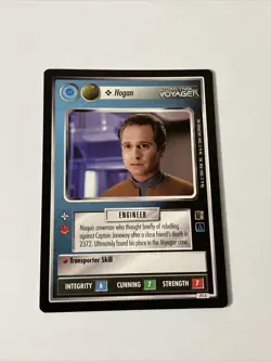 Star Trek CCG Personnel Federation Nonaligned Hogan Black Boarder Voyager Card - Image 1