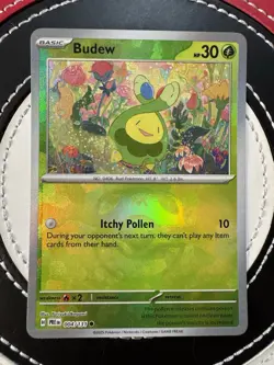 Pokemon TCG Budew Master Ball 004/131 Prismatic Evolutions Holo Card - Image 1
