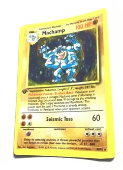 MACHAMP - 8/102 - Base Set - Holo - RARE MISCUT ERROR - Pokemon Card - LP - Image 3