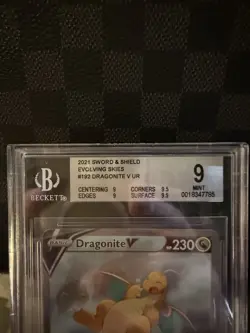 Pokemon Dragonite V Alt Art #192 Evolving Skies BGS 9 Mint Full Art TCG Card - Image 2