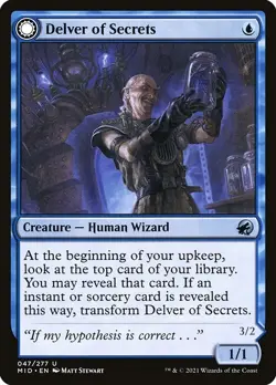 Delver of Secrets 1x MtG Innistrad: Midnight Hunt SP/NM - Image 1
