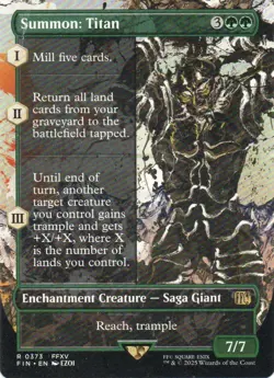 MTG: Final Fantasy: Borderless Summon: Titan: Lightly Played Condition - Image 1