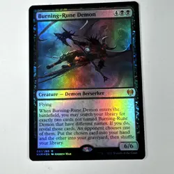 MTG - Burning-Rune Demon - [Foil] #81 Mythic Kaldheim VLP - Image 1