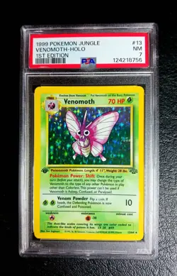 1999 VENOMOTH-HOLO PSA 7- 1st Edition Vintage Pokemon Jungle - Image 1