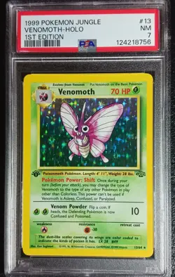 1999 VENOMOTH-HOLO PSA 7- 1st Edition Vintage Pokemon Jungle - Image 3