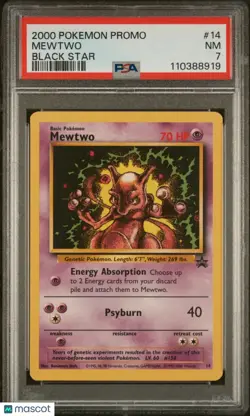 Mewtwo PSA 7 NM 2000 Pokemon Promo Black Star #14 Black Star - Image 1