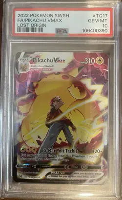 PSA 10 GEM MINT Pikachu VMAX TG17/TG30 Pokemon Lost Origin Trainer Gallery - Image 1