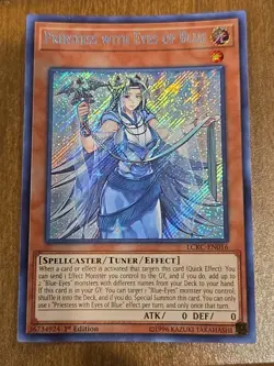 Yugioh Priestess With Eyes Of Blue LCKC-EN016 Secret Rare NM 1st - Image 1