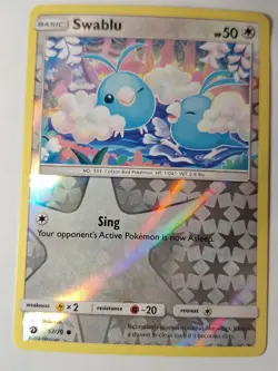 Swablu 57/70 Dragon Majesty Reverse Pokemon Holo Foil Nice! - Image 1