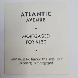 Replacement Atlantic Ave Title Deed Card Only Yellow Regular Basic Monopoly - Image 2