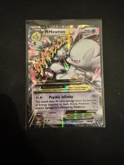 Pokemon M Mega Mewtwo EX Ultra Rare Holo TCG Card 64/162 XY Breakthrough LP - Image 1