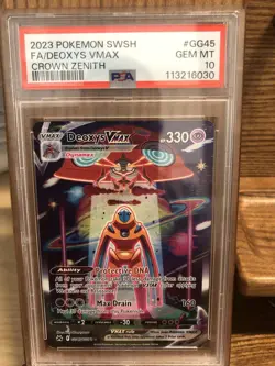 2023 POKEMON SWSH FA/DEOXYS VMAX CROWN ZENITH CARD#GG45 GEM MT PSA 10 - Image 2