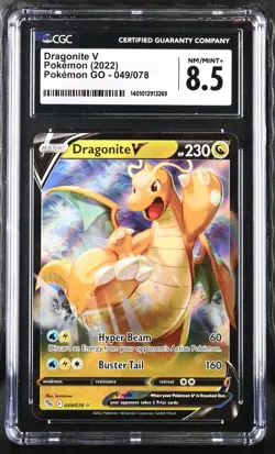 CGC Graded 8.5 Dragonite V 049/078 Pokemon Go Double Rare Pokemon Card - Image 1