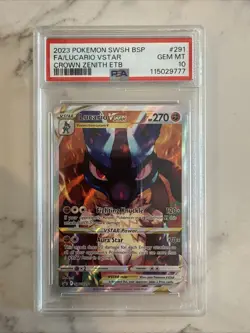 Lucario VSTAR SWSH291 SWSH: Sword & Shield Promo Cards Holo PSA 10 - Image 1
