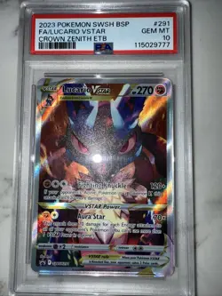 Lucario VSTAR SWSH291 SWSH: Sword & Shield Promo Cards Holo PSA 10 - Image 3