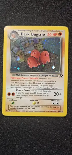 Pokemon Dark Dugtrio Holo Rare Card 6/82 Unlimited Edition LP English Team Roc - Image 1