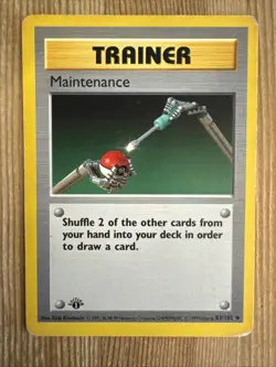 Maintenance Trainer 1st Edition 1999 Base Set Pokemon Card 83/102 HP - Image 1