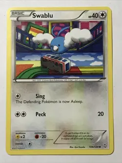 Pokemon TCG Swablu 104/124 BW Dragons Exalted Regular Uncommon Card - Image 1