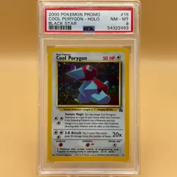 2000 Pokemon Promo #15 Cool Porygon Black Star Holo Card GRADED PSA 8 NM-MT - Image 1