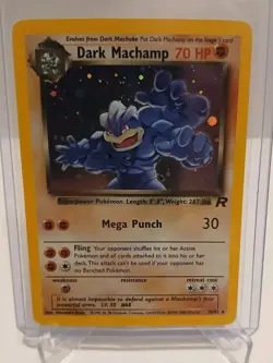 Pokemon Dark Machamp Holo Rare TCG Vintage Card 10/82 NM to LP Condition - Image 1