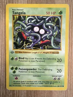 TANGELA Pokemon Card - WOTC - 1st Edition - Base Set - Shadowless - 66/102 - HP - Image 1