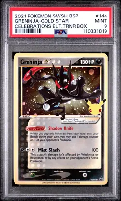 Greninja Gold Star Celebrations Promo #144 2021 Pokemon TCG PSA 9 Mint - Image 1