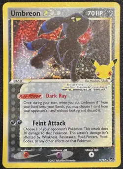 UMBREON 17/17 GOLD STAR CELEBRATIONS CLASSIC COLLECTION POKEMON 🌑 - Image 1